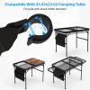Hanging Storage Net for 35.43x23.62 Camping Table Under Table Folding Net Bag Tear-Resistant with 3 Side Pockets 4 Corner Clips for Camping Hiking Fis