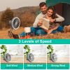 Camping Fan with Lantern 10000mAh Rechargeable Battery Powered Portable Tripod Fan for Tent with Hanging Hook Carabiner Emergency Power Bank Desk Fan