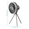 Camping Fan with Lantern 10000mAh Rechargeable Battery Powered Portable Tripod Fan for Tent with Hanging Hook Carabiner Emergency Power Bank Desk Fan