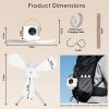 Tent Ceiling Fan with Light Tripod Stand 7200mah Rechargeable Battery Operated Hanging Canopy Fan with Remote Control 4 Wind Speeds 3 Brightness