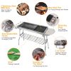 Foldable BBQ Grill Portable Charcoal Barbeque Grill Stainless Steel BBQ Grill For Picnic Camping Backyard Cooking