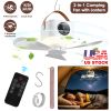 Tent Ceiling Fan with Light 7200mah Rechargeable Battery Operated Hanging Canopy Fan with Remote Control 4 Wind Speeds 3 Brightness