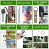 47Pcs Emergency Survival Kit Survival EDC Gear Equipment Tool First Aid Supplies Kit Tools with Pouch for Hiking Hunting Disaster Camping Adventure