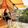 Camping Fan with Lantern 10000mAh Rechargeable Battery Powered Portable Tripod Fan for Tent with Hanging Hook Carabiner Emergency Power Bank Desk Fan