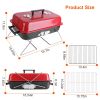 Portable Charcoal Grill Outdoor Tabletop Grill Small Barbecue Smoker Folding BBQ Grill with Lid for Backyard Camping Picnics Beach