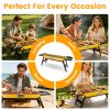 Portable Folding Charcoal Grill Stainless Steel Camping BBQ Grill with Side Panels Compact Tabletop Barbecue Grill with Carry Handle for Picnic Backya