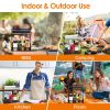 Utensil Caddy Metal Grill Caddy with Paper Towel Holders Utensil Holder	for Outdoor Picnic Barbecue Camping Grilling Tools Storage Organizer Barbecue