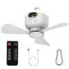 2 In 1 Portable Camping Fan with LED Lantern 8000mAh Battery Powered Tent Fan with Carabiner Digital Display 4 Speeds 4 Timer Settings for Camping Can