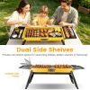 Portable Folding Charcoal Grill Stainless Steel Camping BBQ Grill with Side Panels Compact Tabletop Barbecue Grill with Carry Handle for Picnic Backya