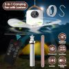 Tent Ceiling Fan with Light Tripod Stand 7200mah Rechargeable Battery Operated Hanging Canopy Fan with Remote Control 4 Wind Speeds 3 Brightness