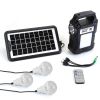 Portable Solar Power Station Rechargeable Backup Power Bank w/Flashlight 3 Lighting Bulbs For Camping Outage Garden Lamp