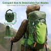 Portable Camping Ceiling LED Fan 5200mAh USB Battery Powered Hanging Tent Lantern Fan Power Bank with 3 Fan Speed 3 Light Brightness Smart Timer Displ