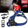 25000 LM Headlamp LED Tactical Headlight Zoomable Flashlight Torch w/Charges Camping