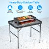 35.62x23.42x25.9in Foldable Camping Table Collapsible Picnic Aluminum Alloy Grill Stand 88LBS Max Load Height Adjustable BBQ Table