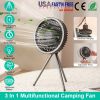 Camping Fan with Lantern 10000mAh Rechargeable Battery Powered Portable Tripod Fan for Tent with Hanging Hook Carabiner Emergency Power Bank Desk Fan