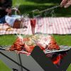 Foldable BBQ Grill Charcoal Barbecue Portable X Grill Tabletop Outdoor Smoker BBQ for Camping Picnic Outdoor Party