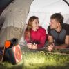 Solar Camping Fan With LED Lantern 5200mAh Rechargeable Battery Operated Portable Fan with Emergency Power Bank 4 Wind Speeds 3 Light Modes 3 Timers f