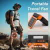 Solar Camping Fan With LED Lantern 5200mAh Rechargeable Battery Operated Portable Fan with Emergency Power Bank 4 Wind Speeds 3 Light Modes 3 Timers f