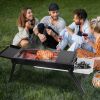 Foldable Charcoal BBQ Grill with Shelf Stainless Steel Grill Net Easy Setup Portable Tabletop Barbecue Grill for Camping Picnic Outdoor Party Backyard