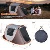 3-4 Person Pop Up Tent Automatic Setup Camping Tent Waterproof Instant Setup Tent with 4 Tent Poles 2 Mosquito Net Windows Carrying Bag for Hiking Cli