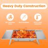 3 In 1 Foldable Charcoal Grill Fire Pit Slow Cooker 2-3 People Portable Camping Grill Stainless Steel BBQ Grill for Camping Tailgating Yard