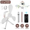 Tent Ceiling Fan with Light Tripod Stand 7200mah Rechargeable Battery Operated Hanging Canopy Fan with Remote Control 4 Wind Speeds 3 Brightness