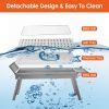 Foldable Charcoal BBQ Grill with Shelf Stainless Steel Grill Net Easy Setup Portable Tabletop Barbecue Grill for Camping Picnic Outdoor Party Backyard