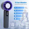 100 Speed Handheld Fan With Ice Cooler High Speed Turbo Fan 3000mAh Rechargeable Hand Fan with LCD Display for Travel Camping Beach Outdoor