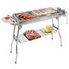 Foldable BBQ Grill Portable Charcoal Barbeque Grill Stainless Steel BBQ Grill For Picnic Camping Backyard Cooking