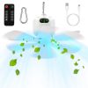 2 In 1 Portable Camping Fan with LED Lantern 8000mAh Battery Powered Tent Fan with Carabiner Digital Display 4 Speeds 4 Timer Settings for Camping Can