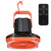 Portable Camping Lantern Fan 10000mAh Battery Powered Hanging Fan USB Rechargeable Tent Fan with 4 Light Modes 3 Wind Modes Emergency Power Bank Remot