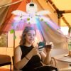 2 In 1 Portable Camping Fan with LED Lantern 8000mAh Battery Powered Tent Fan with Carabiner Digital Display 4 Speeds 4 Timer Settings for Camping Can