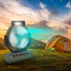 20000mAh Rechargeable Oscillating Camping Fan with Flashlight Hanging Hook Remote Control Portable Fan for Tent Emergency Power Bank Desk Fan with Tim