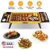 Portable Folding Charcoal Grill Stainless Steel Camping BBQ Grill with Side Panels Compact Tabletop Barbecue Grill with Carry Handle for Picnic Backya