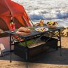 Folding Camping Table Portable Lightweight Aluminum Roll-up Picnic BBQ Desk with Carrying Bag Heavy Duty Outdoor Beach Backyard Party Patio