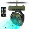 20000mAh Rechargeable Oscillating Camping Fan with Flashlight Hanging Hook Remote Control Portable Fan for Tent Emergency Power Bank Desk Fan with Tim