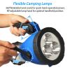 Camping Light Hand Crank Hiking Emergency Spotlight Lantern Lamps w/ Car Charger