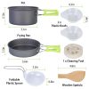 9Pcs Camping Cooking Ware Set Camping Stove Cookware Kit Aluminum Pot Pans Set for Hiking Picnic Outdoor
