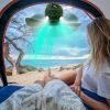 Portable Camping Ceiling LED Fan 5200mAh USB Battery Powered Hanging Tent Lantern Fan Power Bank with 3 Fan Speed 3 Light Brightness Smart Timer Displ