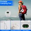2 In 1 Portable Camping Fan with LED Lantern 8000mAh Battery Powered Tent Fan with Carabiner Digital Display 4 Speeds 4 Timer Settings for Camping Can