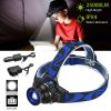 25000 LM Headlamp LED Tactical Headlight Zoomable Flashlight Torch w/Charges Camping