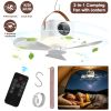 Tent Ceiling Fan with Light 7200mah Rechargeable Battery Operated Hanging Canopy Fan with Remote Control 4 Wind Speeds 3 Brightness