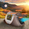 3-4 Person Pop Up Tent Automatic Setup Camping Tent Waterproof Instant Setup Tent with 4 Tent Poles 2 Mosquito Net Windows Carrying Bag for Hiking Cli