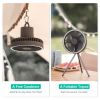 Camping Fan with Lantern 10000mAh Rechargeable Battery Powered Portable Tripod Fan for Tent with Hanging Hook Carabiner Emergency Power Bank Desk Fan