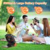 Solar Camping Fan With LED Lantern 5200mAh Rechargeable Battery Operated Portable Fan with Emergency Power Bank 4 Wind Speeds 3 Light Modes 3 Timers f