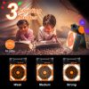 Solar Camping Fan With LED Lantern 5200mAh Rechargeable Battery Operated Portable Fan with Emergency Power Bank 4 Wind Speeds 3 Light Modes 3 Timers f