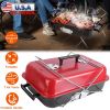 Portable Charcoal Grill Outdoor Tabletop Grill Small Barbecue Smoker Folding BBQ Grill with Lid for Backyard Camping Picnics Beach