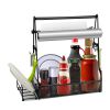Utensil Caddy Metal Grill Caddy with Paper Towel Holders Utensil Holder	for Outdoor Picnic Barbecue Camping Grilling Tools Storage Organizer Barbecue