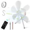 Tent Ceiling Fan with Light Tripod Stand 7200mah Rechargeable Battery Operated Hanging Canopy Fan with Remote Control 4 Wind Speeds 3 Brightness