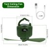 Portable Camping Ceiling LED Fan 5200mAh USB Battery Powered Hanging Tent Lantern Fan Power Bank with 3 Fan Speed 3 Light Brightness Smart Timer Displ